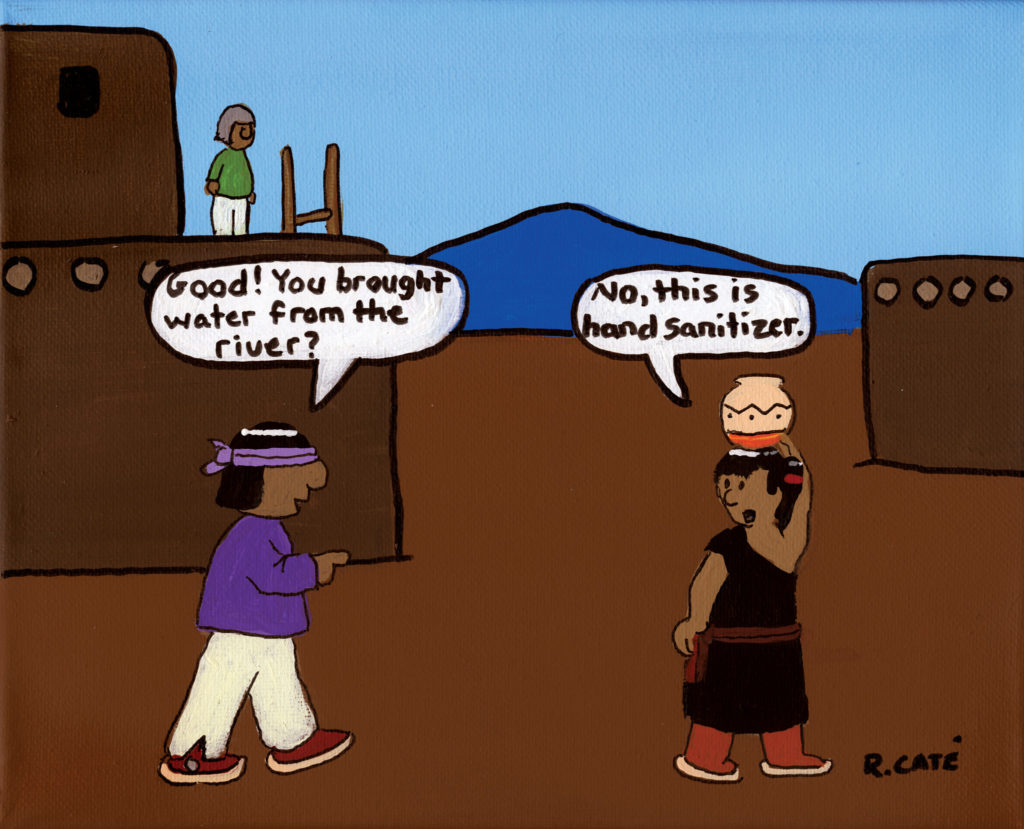 Native American Hand Sanitizer Cartoon Comic