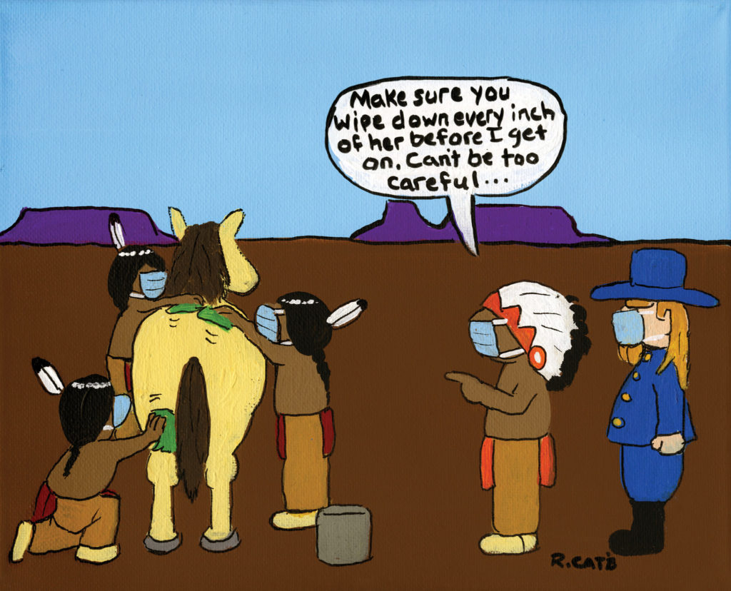 Horse Sanitizing Cartoon